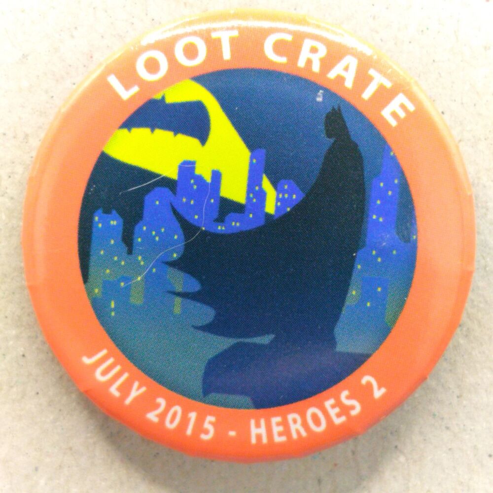 Loot Crate July 2015 Heroes 2 Batman Bat-Signal Pin Button Badge DC Comics